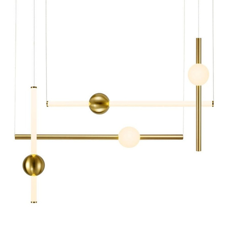 Lampa wisząca O-LINE L-4 - LED, 110 cm, mosiądz