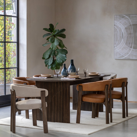 Onda Dining Chair Brown Leather