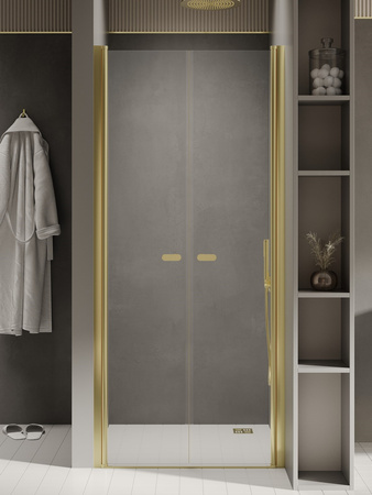 Drzwi wnękowe NEW SOLEO LIGHT GOLD 2D U 80x195 szkło czyste 6mm Active Shield 2.0 - wahadłowe