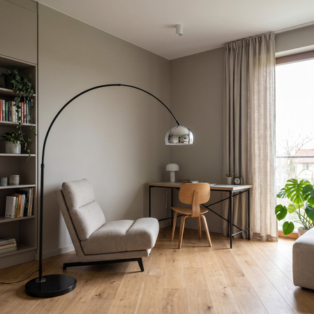 LAMPA STOJĄCA PODŁOGOWA CZARNO-CHROMOWANA AZURRO C1