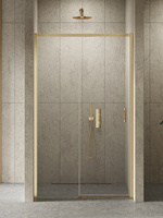 NZ4 Drzwi wnękowe PRIME GOLD BRUSHED 1D L 130x200 szkło czyste 6mm Active Shield 2.0