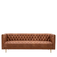 Dalton Sofa Antique Brown Leather 810x2100x735mm