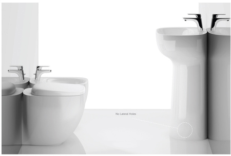 ILLUSION Umywalka wolnostojąca 54x44 cm z otworem biały połysk