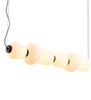 Lampa wisząca BRILLA-6, 125 cm - LED, czarny stelaż, nieregularne białe kule