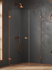 NZ2 Kabina prysznicowa OXIA COPPER BRUSHED 1D L 70x70x200 szkło czyste 8mm Active Shield 2.0