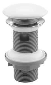 Odpływ umywalkowy 5/4", cklik-klak, korek ceramiczny, 20-70mm, biały