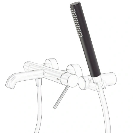 Słuchawka przysznicowa typu mikrofon 1F - jednofunkcyjna, czarna