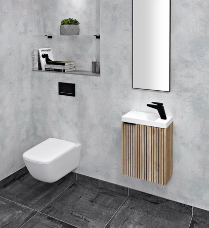 LATUS X szafka umywalkowa 39,4x50x22cm, dąb Alabama listwa