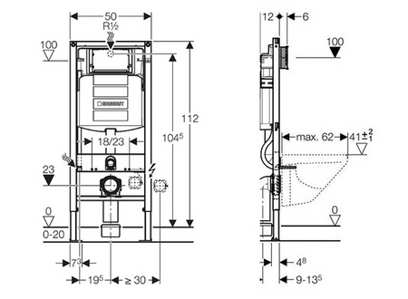 GEBERIT DUOFIX spłuczka podtynkowa Sigma 12cm, zabudowa lekka