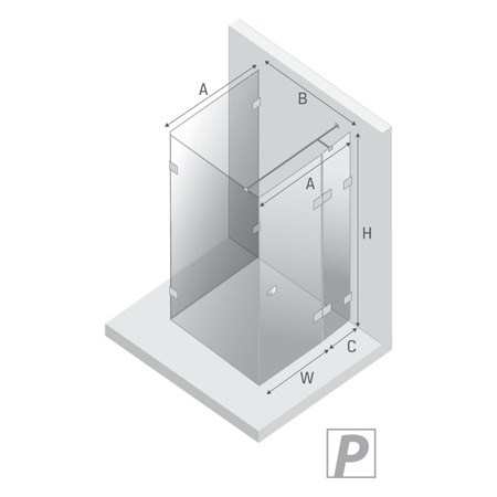 Kabina prysznicowa EVENTA BLACK CHROME 1D kwadratowa przyścienna P 90x90x200 szkło czyste 8mm Active Shield 2.0