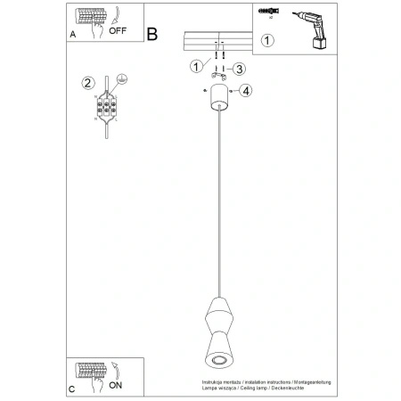 Lampa wisząca KUBBE mała R