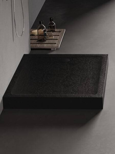 Brodzik MILD STONE akrylowy prostokątny 110x70x11,5 czarny