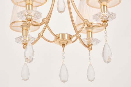 KLASYCZNY ŻYRANDOL KRYSZTAŁOWY ZŁOTY DOMINNI W4