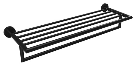 X-ROUND BLACK półka na ręczniki z relingiem 500mm, czarny mat