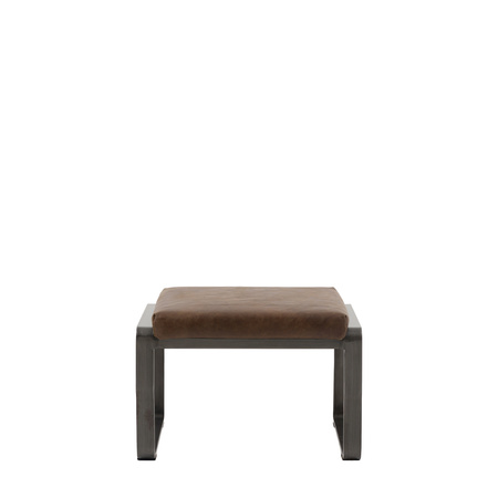 Fabien Footstool Brown Leather 500x430x360mm
