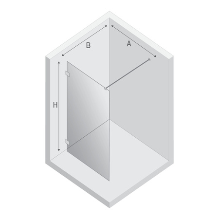 Kabina prysznicowa EVENTA BLACK CHROME WALK-IN U 110x200 szkło czyste 8mm Active Shield 2.0