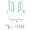 DEEP drzwi prysznicowe 1300x1650mm, szkło czyste
