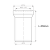 Łącznik prosty do WC, średnica 110mm, długość 250mm