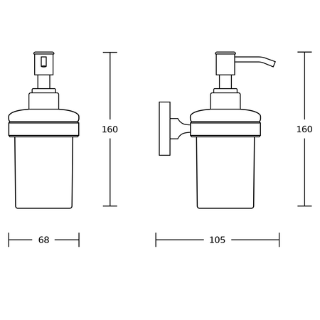 SAMBA dozownik mydła 150ml, szkło mleczne, czarny mat
