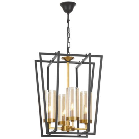 NOWOCZESNA LAMPA WISZĄCA CZARNO-ZŁOTA ARES W4