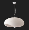 Lampa wisząca STONE FLAT 60 cm - biała lampa w stylu japandi