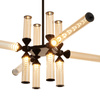 Lampa wisząca QUADRO-12 LED bursztynowe szklane klosze