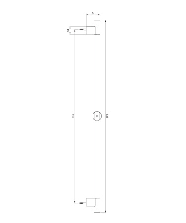 drążek prysznicowy, 83 cm, chrom połysk