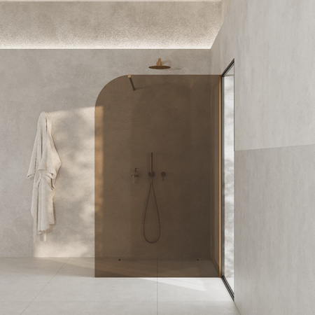 Ścianka prysznicowa GARDA Wall - brązowy / 120 cm / chrom