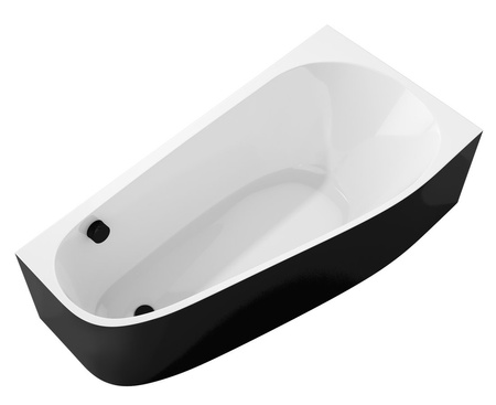 PROJEKTA R MONOLITH wanna narożna 156x77x60cm, biały/czarny