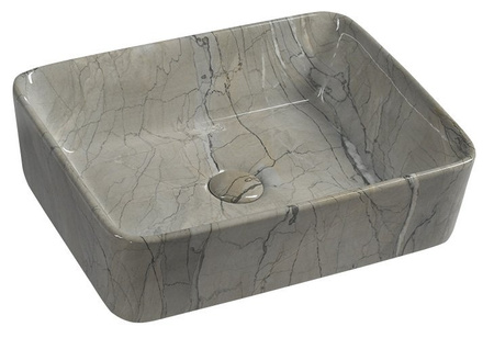 DALMA umywalka ceramiczna nablatowa 48x38 cm, grigio