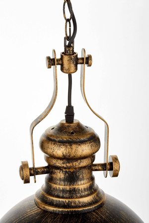 LAMPA WISZĄCA INDUSTRIALNA DUŻA STARE ZŁOTO ELIGIO W1