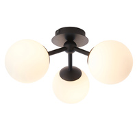 Pulsa Bathroom 3 Ceiling Light Black 175x395mm