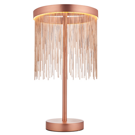 Lampa stołowa Zelma – miedziana, 22 × 22 × 40 cm