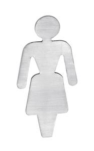 Tabliczka toaleta damska 80x35x2mm, stal nierdzewna mat