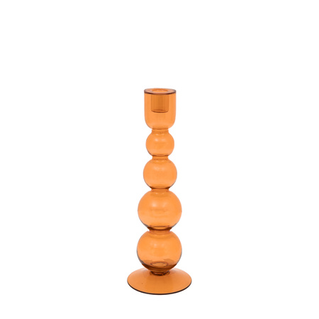 Villena Glass Taper Candlestick Amber 300mm