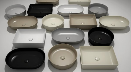 FEELING Umywalka slim nablatowa prostokątna 50x36 cm biały mat (500)