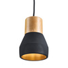 Lampa wisząca CONCRETE 12 cm- czarny beton, drewno