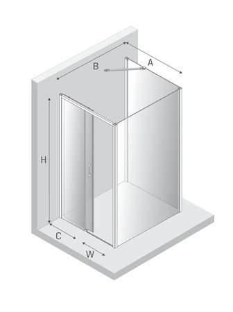 NZ4 Kabina prysznicowa PRIME GUNMETAL BRUSHED 1D prostokątna przyścienna L 100x120x200 szkło czyste 6mm Active Shield 2.0