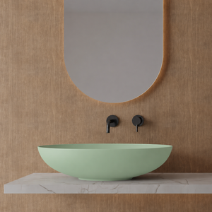 Vitruvit Boat ceramiczna umywalka nablatowa owalna 59,5 x 39,5 cm Green Beryl Mat (wyprzedaż ekspozycyjna)