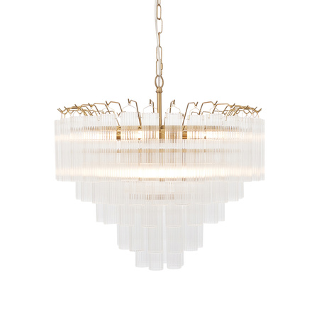 Toulouse 12 Pendant Light Clear Ribbed Glass