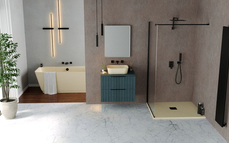 FLEXIA brodzik kompozytowy z możliwością docinania 130x80cm, beż mat