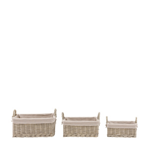 Rama Lined Baskets Natural S/3 470x330x200mm