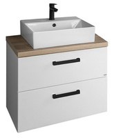 VEGA zestaw łazienkowy, szerokość 82,5 cm, biały/dąb platin