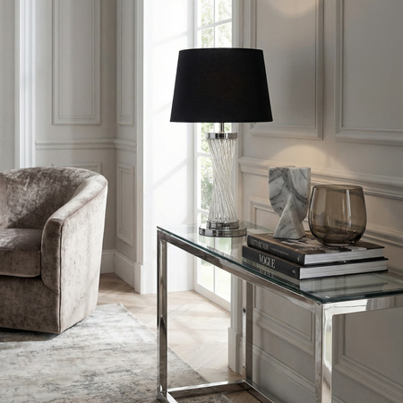 LAMPA NOCNA GLAMOUR CZARNO-CHROMOWANA VILLANOVA