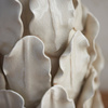 Layered Leaf Table Lamp Base Ivory Crackle Large