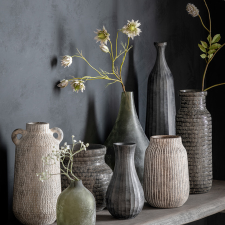 Wazon Sgraffito wysoki czarny 130 x 130 x 360 mm