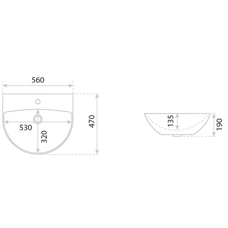 Umywalka wisząca Corel 560