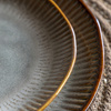 Organic Ridged Side Plate Stone (4pk) D220mm