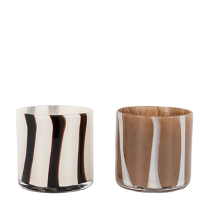 Candy Tealight Holder White&Grey (2pk) 85x85x80mm