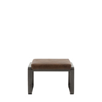 Fabien Footstool Brown Leather 500x430x360mm